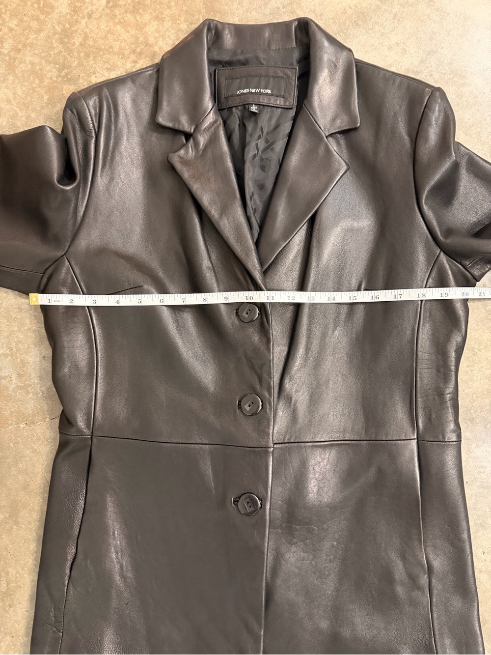 Jones New York Genuine Leather Blazer Jacket Black L Fall Winter Capsule Classic - Picture 5 of 13